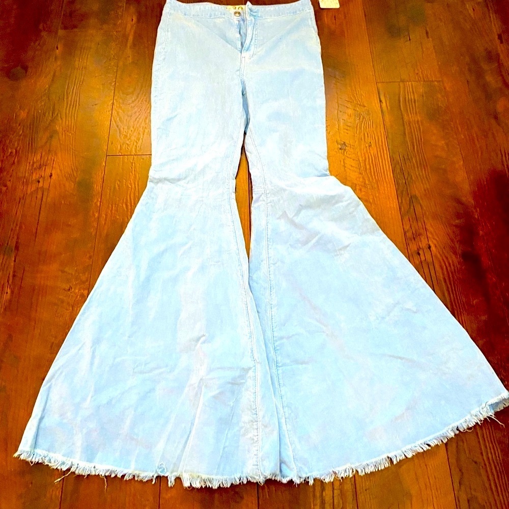 NEW We the free corduroy light blue bell bottoms size 30 WITH TAGS